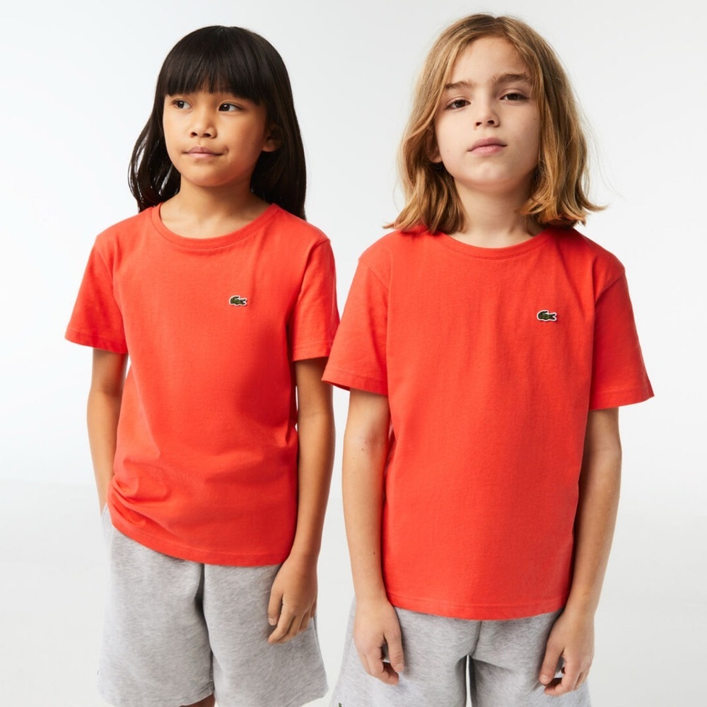 Lacoste Orange Short Sleeve Tee with Embroidered Detail